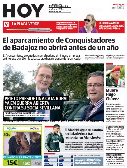 Portada Hoy de Extremadura